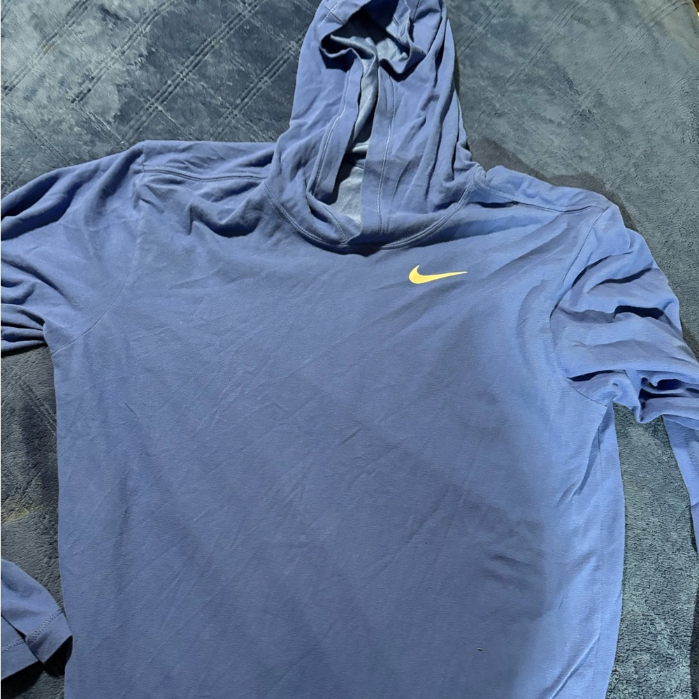 Unisex Nike Hoodie in Blue with white swoosh